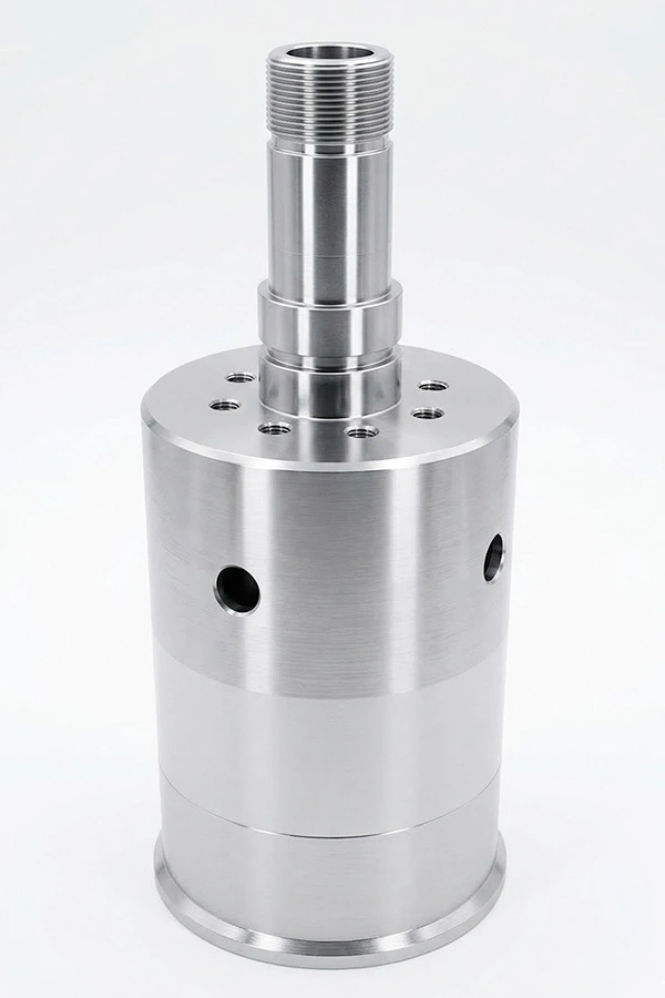 Ein Präzisionsbauteil mit Gewindeanschlüssen